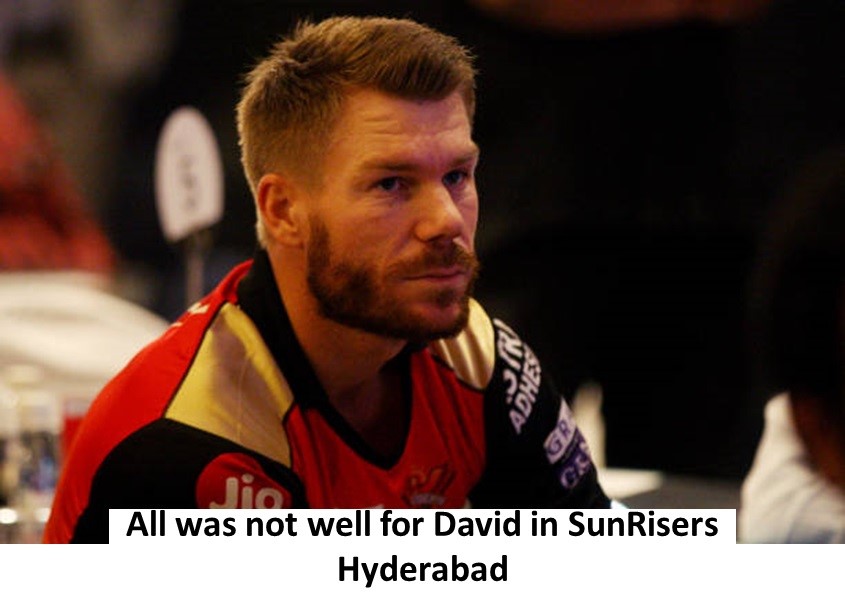 All was not well for david in sunrisers hyderabad