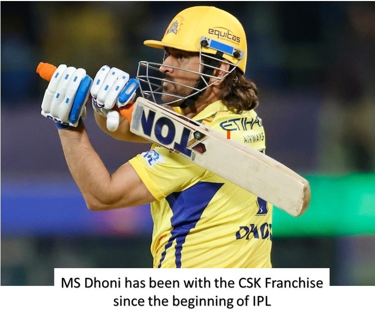 MS dhoni has been with the csk franchise since the beginning of IPL