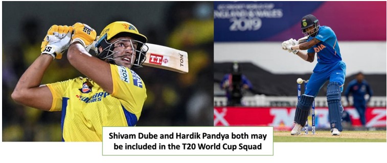 shivam dube and hardik pandaya both may be included in the T20 world cup squad