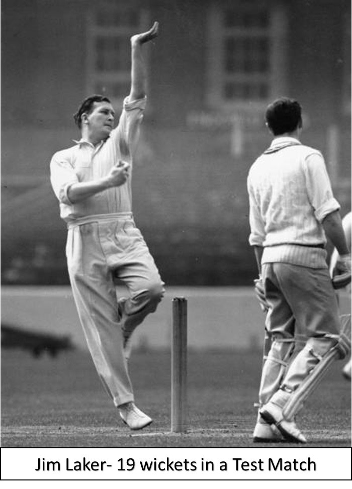 Jim Laker 19 wickets in a test match