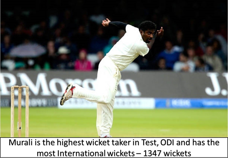 murali is highest wicket taker in test