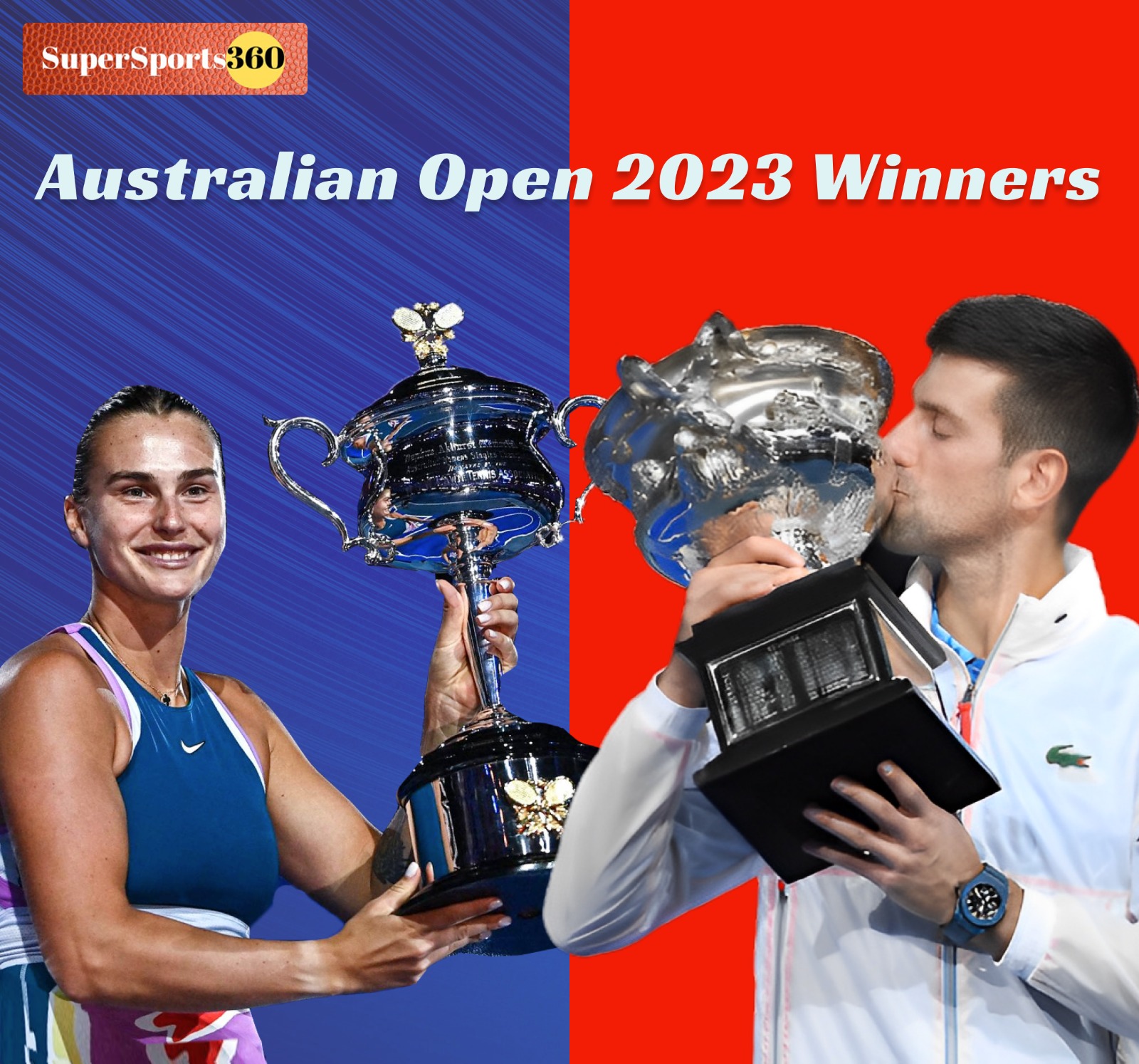 The Australian Open 2023 Winners Djokovic and Aryana